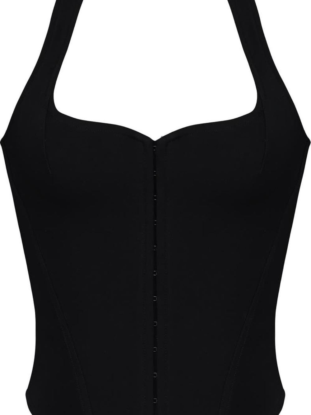 HOUSE OF CB 'The Halter Neck' Black Stretch Corset Top/Size L-US 8-10